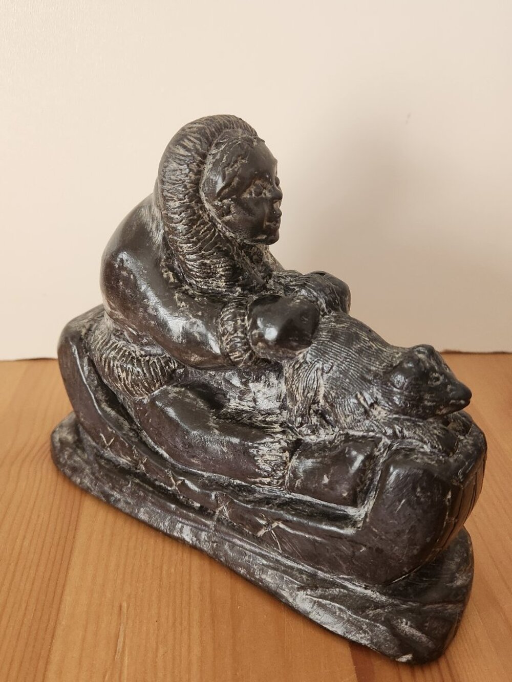 Vintage Wolf Stone Carving